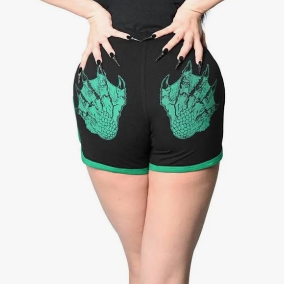 EUC- LIKE NEW! KREEPSVILLE CREATURE HAND BOOTY SHORTS SIZE MEDIUM - Picture 5 of 12